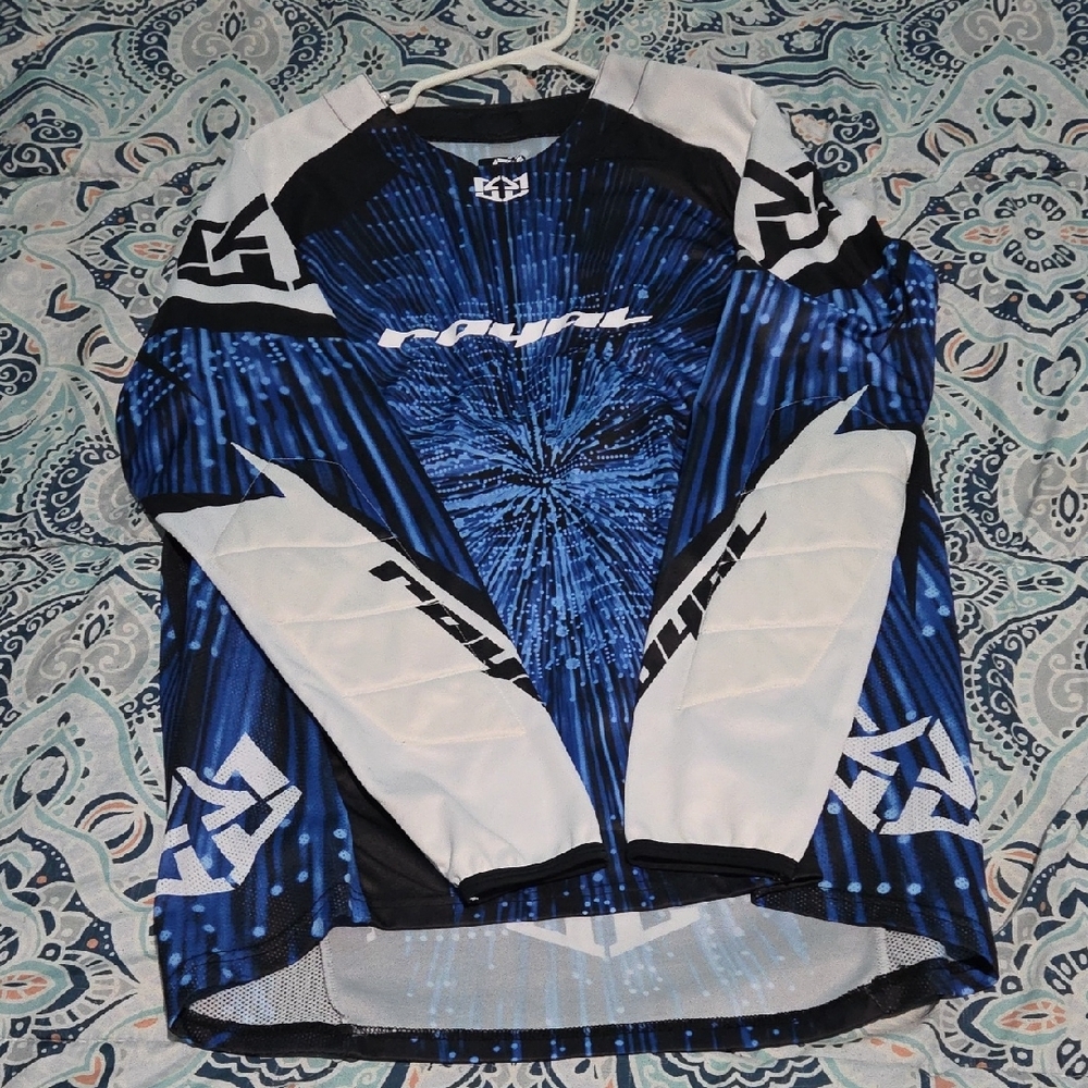 Blue and Black Men's Jersey